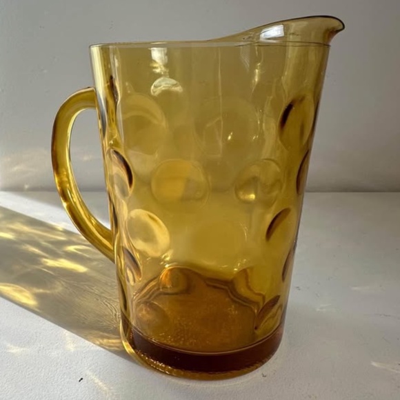 Amber Glass Polka Dot Pitcher - Picture 2 of 3